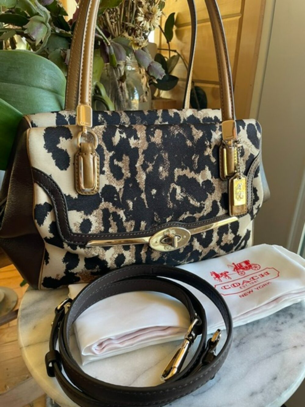 Coach Madison Madeline satchel 25642 Ocelot Leopard Cheetah Print